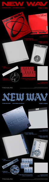 TREASURE 4th Mini Album NEW WAV (RED Ver. / ICE Ver. Set) + Weverse Gift PRE - ORDER