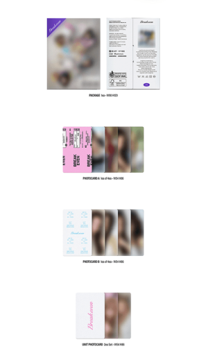 ILLIT – 5th Mini Album [BREAK EVEN] Weverse Albums Ver. е компактната дигитална версия на петия мини албум на ILLIT.  Изданието е 1 версия и не съдържа физически CD. Музиката се активира чрез включената QR Card и се слуша през приложението Weverse Albums.