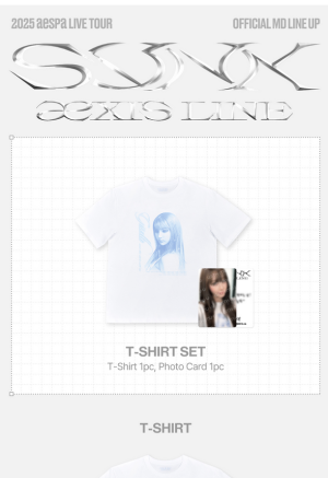 aespa - 2025-26 aespa LIVE TOUR [SYNK : aeXIS LINE] OFFICIAL MD : T-SHIRT SET (ИЗБОР НА ВЕРСИЯ)  PRE - ORDER 
