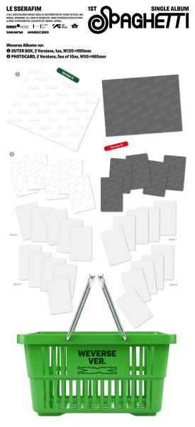 LE SSERAFIM - SPAGHETTI (Weverse Albums ver.) + Random Bookmark (SW) PRE - ORDER 