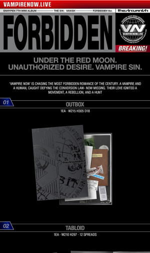 ENHYPEN - THE SIN : VANISH [FORBIDDEN Ver. / AFTERLIGHT Ver. / STORM Ver.]+ Random Photocard (APPLE MUSIC)Random Photocard (HELLOLIVE) PRE - ORDER 