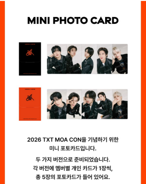 TOMORROW X TOGETHER - 2026 TXT MOA CON MD : Mini Photo Card (ver.1) PRE - ORDER 