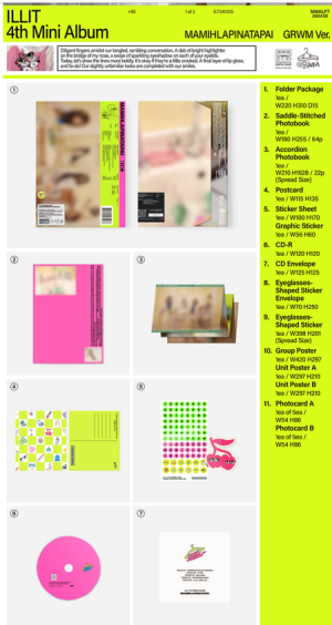 ILLIT - 4th Mini Album ‘MAMIHLAPINATAPAI’ (GRWM Ver. / IT’S ME Ver. / FREE RIDER Ver.)+ Random Photocard (APPLE MUSIC) PRE - ORDER