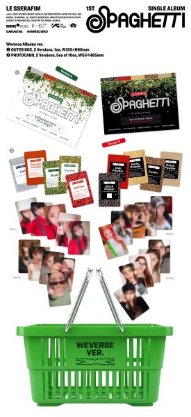 LE SSERAFIM - SPAGHETTI (Weverse Albums ver.)  + Official Cut Hand Mirror (APPLE MUSIC) PRE - ORDER 