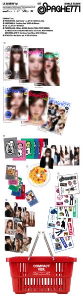 LE SSERAFIM - SPAGHETTI (COMPACT ver.) + Random Photocard (APPLE MUSIC) PRE - ORDER 